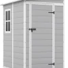 Patiowell 6x4 FT Resin Outdoor Storage Shed With Floor - Light Gray