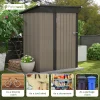 Patiowell Outdoor Storage Shed 5x3 FT Galvanized Steel Coffee Brown
