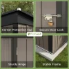 Patiowell Outdoor Storage Shed 5x3 FT Galvanized Steel Coffee Brown