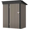 Patiowell Outdoor Storage Shed 5x3 FT Galvanized Steel Coffee Brown