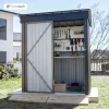 Patiowell Outdoor Storage Shed 5x3 FT Galvanized Steel Coffee Brown