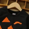 PatPat Halloween Clothes Toddler Boys Girls Sweatshirts Hoodies Pumpkin Face Kids Pullover Long Sleeve Graphic Tees