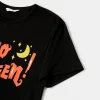 PatPat Halloween Pajamas Kids Holiday Pjs Family Matching Letter & Bat Print Short Sleeve Sleepwear Sets for Women Girls