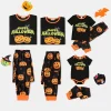 PatPat Halloween Pajamas Kids Holiday Pjs Family Matching Letter & Bat Print Short Sleeve Sleepwear Sets for Women Girls