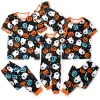PatPat Halloween Pajamas Kids Holiday Pjs Family Matching Letter & Bat Print Short Sleeve Sleepwear Sets for Women Girls