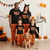 PatPat Halloween Pajamas Kids Holiday Pjs Family Matching Letter & Bat Print Short Sleeve Sleepwear Sets for Women Girls