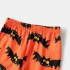 PatPat Halloween Pajamas Kids Holiday Pjs Family Matching Letter & Bat Print Short Sleeve Sleepwear Sets for Women Girls