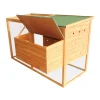 PawHut 64in Large Wooden Chicken Coop Kit With Outdoor Run And Nesting Box