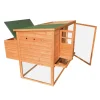 PawHut 64in Large Wooden Chicken Coop Kit With Outdoor Run And Nesting Box