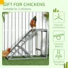 PawHut Chicken Activity Play Center With Swing, Perches And Platform, Pastel Gray - D51-350V00GY