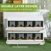 PawHut Chicken Nesting Boxes With 2 Egg Collection Trays, 8 Compartments