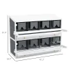 PawHut Chicken Nesting Boxes With 2 Egg Collection Trays, 8 Compartments