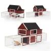 Pawhut Wooden Backyard Chicken Coop With Nesting Box And Run, 114in
