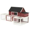 Pawhut Wooden Backyard Chicken Coop With Nesting Box And Run, 114in