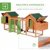 Pawhut Wooden Chicken Coop With Double Nesting Boxes And Outdoor Run