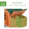 Pawhut Wooden Chicken Coop With Double Nesting Boxes And Outdoor Run