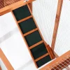 Pawhut Wooden Chicken Coop With Double Nesting Boxes And Outdoor Run
