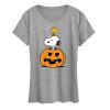 Peanuts - Snoopy Woodstock Pumpkin Women's Short Sleeve Graphic T-Shirt
