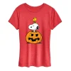 Peanuts - Snoopy Woodstock Pumpkin Women's Short Sleeve Graphic T-Shirt