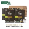 Peet's Coffee Decaf House Blend Dark Roast K-Cup Pods 88 Count