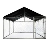 Petony Outdoor Dog Kennel With UV And Water Resistant Roof Cover, Chain-Link Fence And Swing Gate