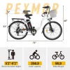 PEXMOR Adult Electric Bike 350W Peak 500W 36V 12.5AH 26in Cruiser