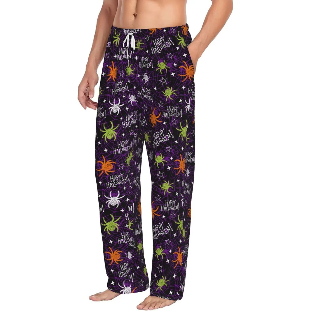 Picia Halloween Mens Soft Woven Cotton Elastic Waistband Sleep Pajama Pant Lounge Sleep Pant With Pockets And Drawstring