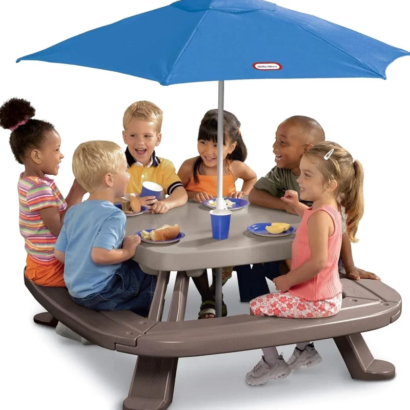 Little Tikes Fold 'N Store Picnic Table With Market Umbrella - 632433M