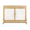 Plow & Hearth Small Cast Iron Scrollwork Fireplace Fire Screen With Doors