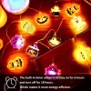 PMMIPNW Halloween LED Fairy String Lights 20LED - Spooky Pumpkin, Witch, Mummy & Cat, 8 Modes with Timer, Designs for Pa