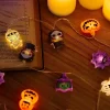 PMMIPNW Halloween LED Fairy String Lights 20LED - Spooky Pumpkin, Witch, Mummy & Cat, 8 Modes with Timer, Designs for Pa