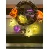 PMMIPNW Halloween LED Fairy String Lights 20LED - Spooky Pumpkin, Witch, Mummy & Cat, 8 Modes with Timer, Designs for Pa