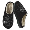 PMVFHDE Halloween Fuzzy Winter Ons Witch Print Flat Indoor Footwear For Home Sole Warm Comfortable Women’s Shoes Black -