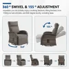 Pocassy 3-Piece Outdoor Recliner Set With Side Tables And Grey Cushions