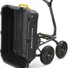 Poly Dump Garden Cart With No-Flat Tires And Serrated Shovel, 7 Cubic Feet, 1,200 lb Capacity, Black