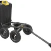 Poly Dump Garden Cart With No-Flat Tires And Serrated Shovel, 7 Cubic Feet, 1,200 lb Capacity, Black