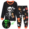 POPTEM Toddler Halloween Pajamas Glow in the Dark Long Sleeve 2-Piece Sleepwear 4T