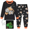 POPTEM Toddler Halloween Pajamas Glow in the Dark Long Sleeve 2-Piece Sleepwear 4T