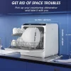 AIRMSEN Portable Countertop Dishwasher, 5-Liter Built-In Water Tank, 5 Washing Programs - AE-TDQR03