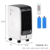Portable Evaporative Cooling Fan, 6L, 3-Speed, 8H Timer, 110V, White