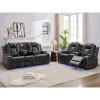 Power Reclining Sofa With Wireless Charging, Reading Light, USB/AC Ports And Cup Holders