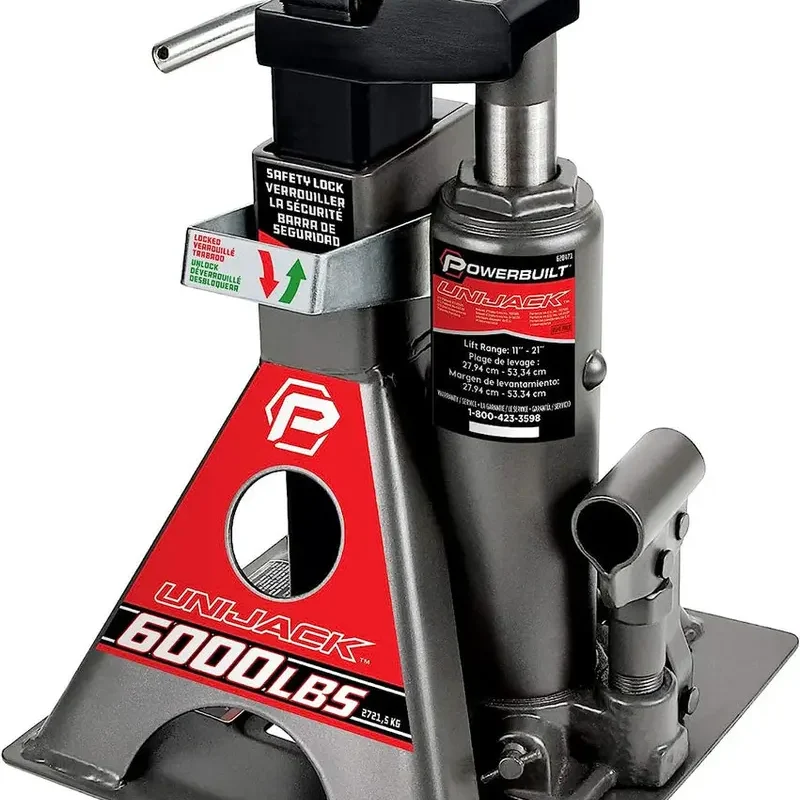 Powerbuilt All-in-One Bottle Jack With Integrated Jack Stands, 3-Ton 6000 lb Load Capacity