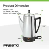 Presto Stainless Steel Percolator Coffee Maker, 2 To 12 Cups, Silver