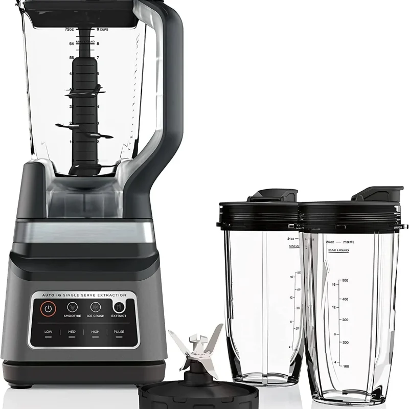 Professional Plus Kitchen System, 1400 WP, 72-oz Blender Pitcher, 64-oz Processor Bowl, 2 24-oz To-Go Cups - Grey