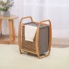 Proman Products Cambridge Bamboo Laundry Hamper With Lid And Handles, Natural, 16 W x 14 D x 24 H