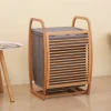 Proman Products Cambridge Bamboo Laundry Hamper With Lid And Handles, Natural, 16 W x 14 D x 24 H