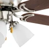 Prominence Home 42 inch Satin Nickel Bedroom Hugger Ceiling Fan With Lights