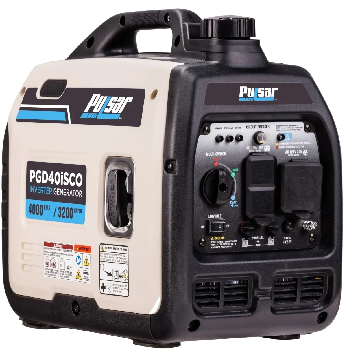 Pulsar 4000-Watt Quiet Inverter Generator With CO Sentry - PGD40iSCO