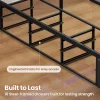 Queen Upholstered Platform Bed Frame With LED Headboard, 12 Storage Drawers And Charging Station - Black