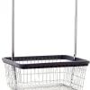 R&B Wire Products Heavy Duty Wire Laundry Cart With Double Rod Rack, Chrome - 100CEC58C